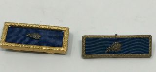 Wwii Army Presidential Unit Citation Ribbon Bar Oak Leaf Cluster Pin - Back Ww2