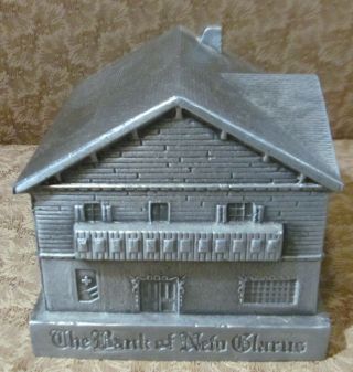 Vintage Bank Of Glarus Coin Bank Metal Glarus Wisconsin