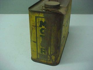 RARE 1/2 GALLON MOTOR EASE MOTOR OIL CAN NO.  8 RACE CAR GRAPHICS MENOMONIE,  WIS 4