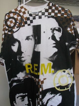 Rem Radio Song 1992 Vintage Licensed Out Of Time All - Over T - Shirt Xl