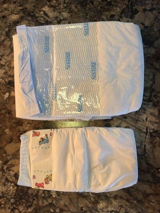 Vintage Diapers Secure Plus Diapers Adult /Youth Briefs Plastic Back Medium Size 7