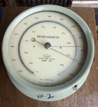 Vintage Nautical Marine Brass Aneroid Barometer Utsuki Keiki Co Ltd Yokohama B2