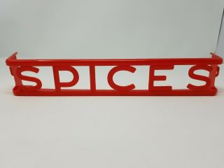 Vintage Red Plastic Spices Rack Holder For F&f Aunt Jemima Spices Lustro Ware