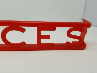 VINTAGE RED PLASTIC SPICES RACK HOLDER FOR F&F AUNT JEMIMA SPICES LUSTRO WARE 3