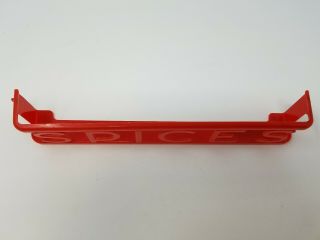 VINTAGE RED PLASTIC SPICES RACK HOLDER FOR F&F AUNT JEMIMA SPICES LUSTRO WARE 4