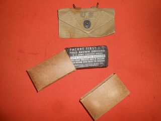 U.  S.  Army: - - 1942 Wwii First Aid Pouch And Dressing First Aid - -.