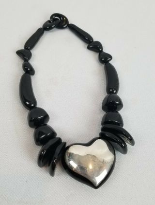 Rare Vintage Gerda Lynggaard Monies Necklace Silver Heart