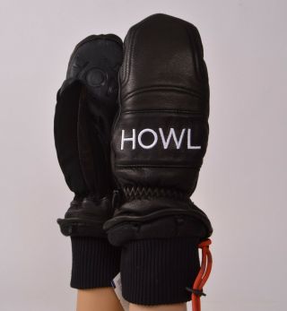 2019 Nwt Howl Vintage Mitt $95 Black Snowboard Glove Heavy Weight Leather Outer