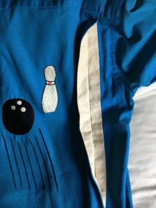 Vintage 1960’s Bowling Shirt Hagoromo Yokosuka Japan Embroidery Vents 4