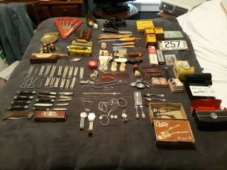 Vintage Junk Drawer Guys & Gals More Estate Leftovers Sports,  Knives Ect