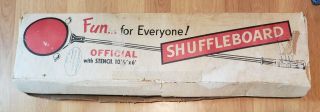Vintage Dimco Shuffleboard Set 4 Pushers 8 Pucks Box