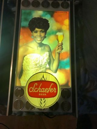 Vintage Schaefer Beer Store Display Light Up Sign W/ African American Very Rare