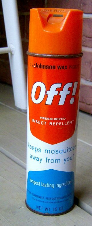 Rare Vintage 1960s 1970s Johnson Wax Deep Woods Off Insect Bug Spray Can Tin Old