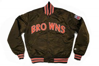 Vintage Cleveland Browns Nfl Starter Pro Line Bomber Jacket Medium