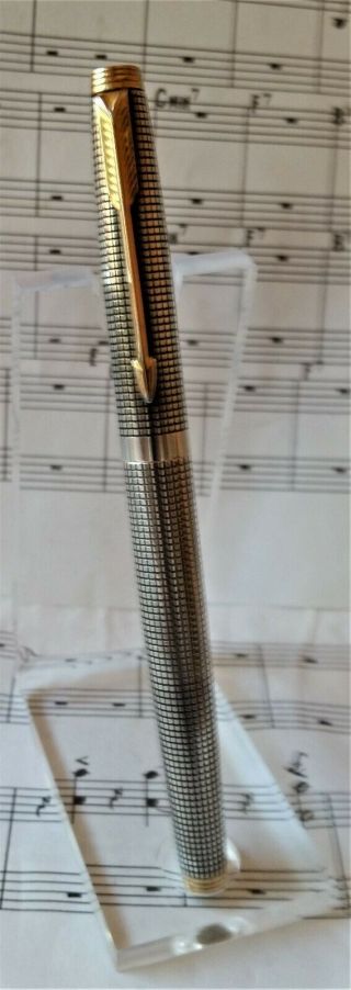 Vintage Flat top Parker 75 Sterling Silver Cisele Fountain Pen 14K Medium nib 4