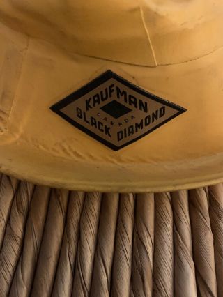 Vintage Kaufman Black Diamond Canada Rubber Rain Hat Yellow Weather