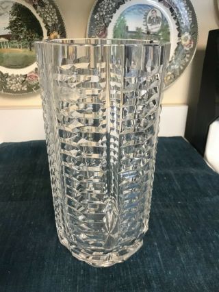 Stunning Large Heavy Vintage 10 " Waterford Cut Crystal Vase In
