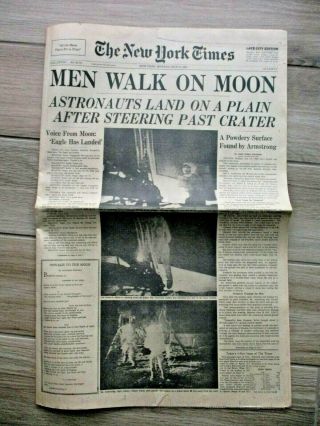 Vintage York Times - - " Men Walk On The Moon " - - Monday July 21,  1969