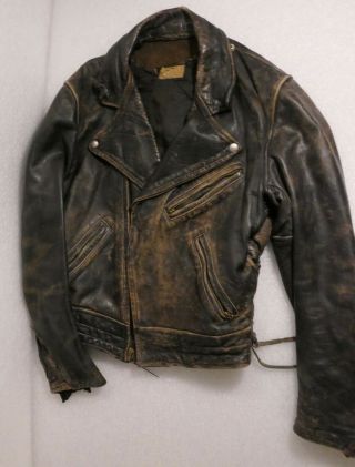 Rare Taubers Of California Vintage Leather Motorcycle Jacket Mens Small