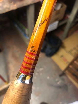 Heddon,  5 Foot 5 Inch,  600,  Bamboo Bait Casting Rod.  1940s? Vintage