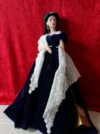 Franklin Porcelain Gwtw Scarlett O’hara Heirloom Doll With Portrait