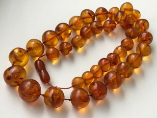 RARE Natural Vintage Amber Beads Antique Baltic Old Necklace 75 gr 3