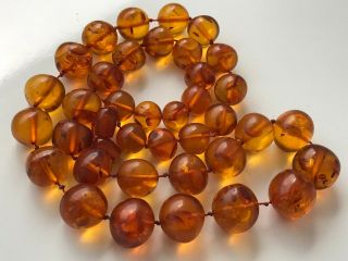 RARE Natural Vintage Amber Beads Antique Baltic Old Necklace 75 gr 4