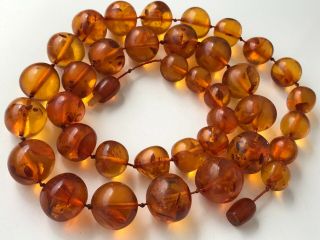RARE Natural Vintage Amber Beads Antique Baltic Old Necklace 75 gr 6