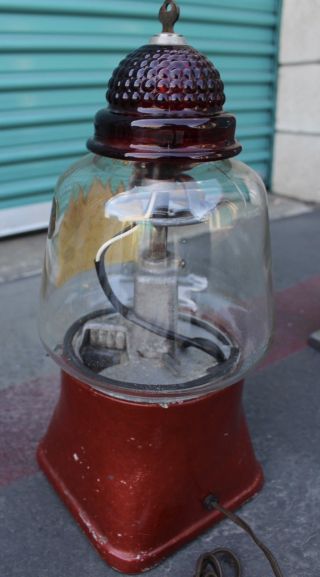Vintage Antique Hot Nuts Peanut Machine w/ Light Heater Rare Candy Gumball Gum 11