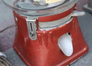 Vintage Antique Hot Nuts Peanut Machine w/ Light Heater Rare Candy Gumball Gum 4