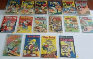 All Four Color Dell Partial Run 159 - 647 Donald Duck Bugs Bunny Vintage Gold