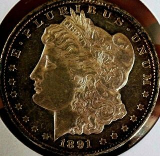 1891 Cc Morgan Silver Dollar Gem Bu Ms,  Rare Date Pl/dmpl Glassy Monster