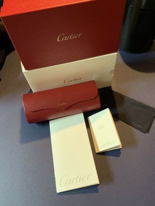 Cartier Vintage Sunglasses Eyeglasses Case Box Cloth Certificate Large