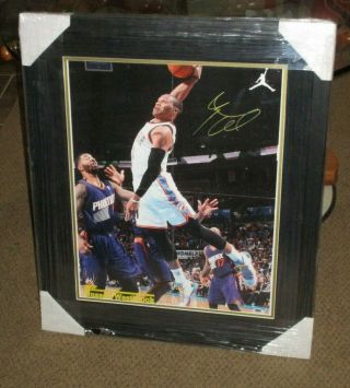 Russell Westbrook Signed Framed Thunder 16x20 Jordan Photo Sgc Auto Rare