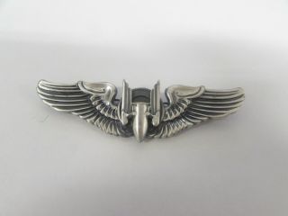 Wwii Us Army Ac Air Gunner Wing Pin Back Ns Meyer Marked Full Size.