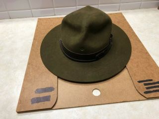 Vintage Boy Scout Campaign Hat W/hat Press - Size 7 1/4
