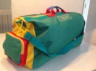 Vintage 80 ' s 90 ' s United Colors Of Benetton Duffle Bag Bauhaus Style Luggage Gym 3