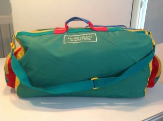 Vintage 80 ' s 90 ' s United Colors Of Benetton Duffle Bag Bauhaus Style Luggage Gym 4