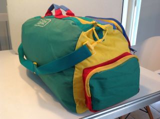 Vintage 80 ' s 90 ' s United Colors Of Benetton Duffle Bag Bauhaus Style Luggage Gym 5