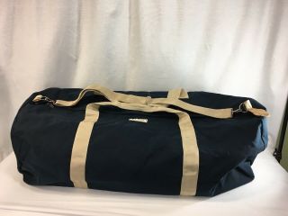 Vtg Ll Bean Duffle Gym Travel Shoulder Strap Bag Extra Large Blue Canvas