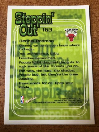DENNIS RODMAN RARE 1998 Hoops STEPPING OUT Starting Five 2/5 Wow 2