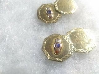 Antique Vintage 10k Gold Men Shirt Cuff Link Fine Jewelry Initial " Flt "