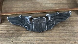 Vintage Ww2 United States Air Force Sterling Pilot’s Wings Pin Badge