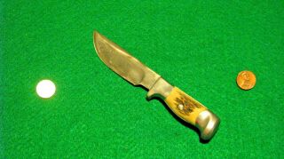 Vtg Sheath Hunt 10A Blade R.  H.  RUANA Stag Knife SMOKE JUMPER ' Orig Leather case 8