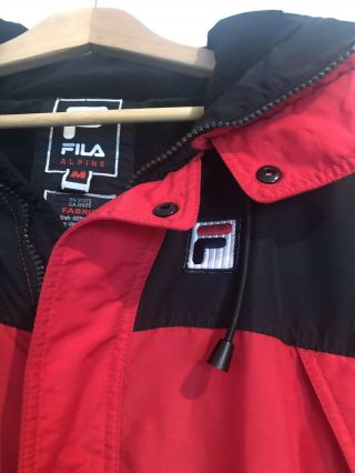 Vtg FILA 80s 90s Mens SKI Snowboard One piece Snowsuit Sz Medium Red Black 3