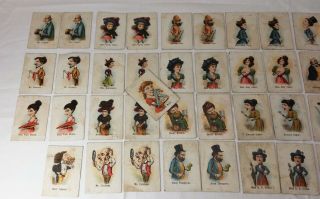 Antique Victorian Old Maid Card Set C1880s - Missing 1 Card