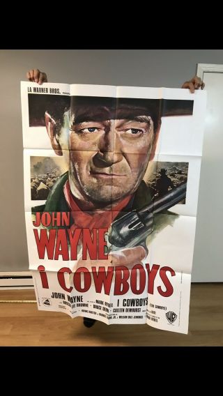 1972 Movie Vintage Poster The Cowboys John Wayne Western Rydell Rare Yu