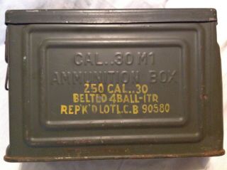 Pre Ww2/ww2 30 Caliber Metal Ammo Can,  Bracket Missing From The Side