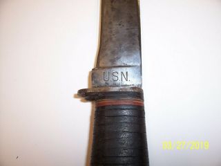 VINTAGE WWII USN MK1 ROBESON SHUREDGE NO.  20 COMBAT KNIFE 7