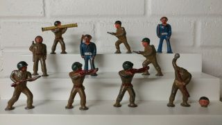 Barclay Manoil Soldiers Dimestore Vintage Lead Train Metal Figures